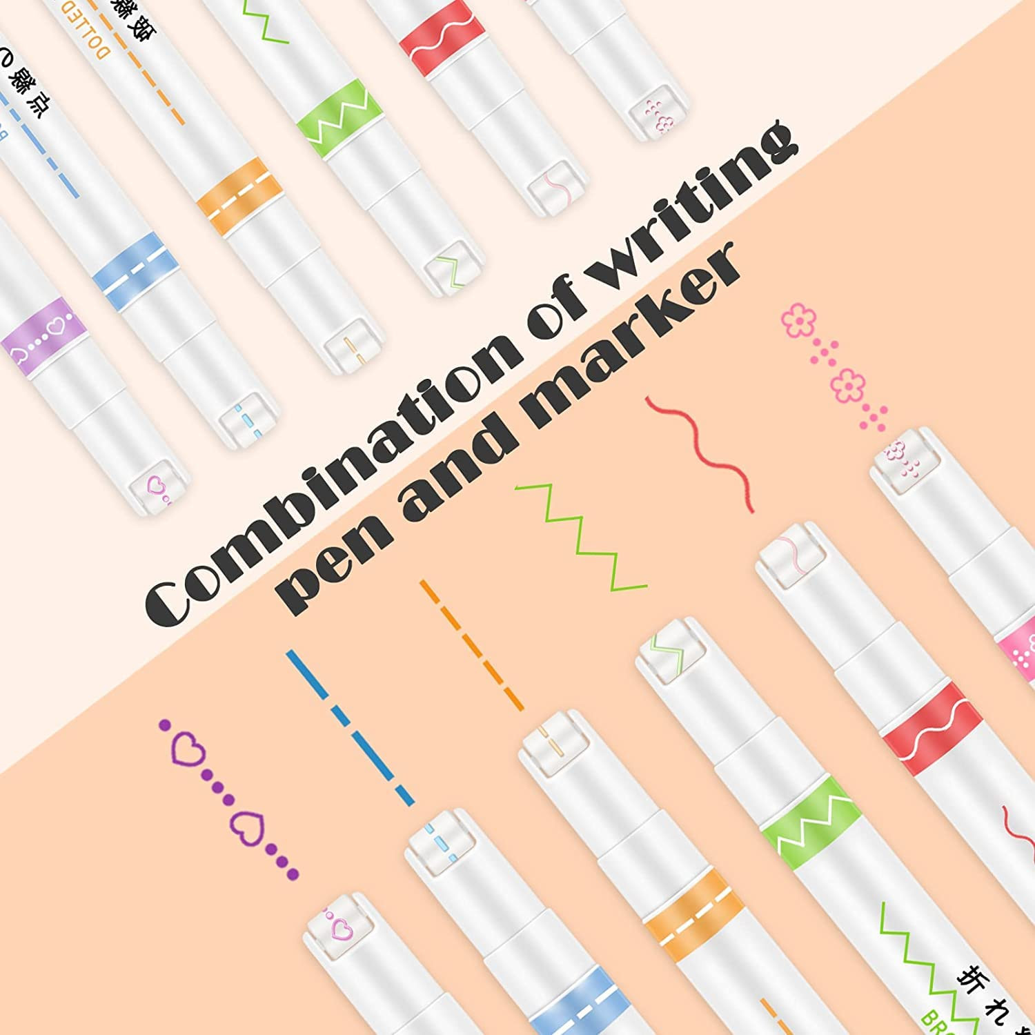 6 Color Curve Highlighter Pen Set